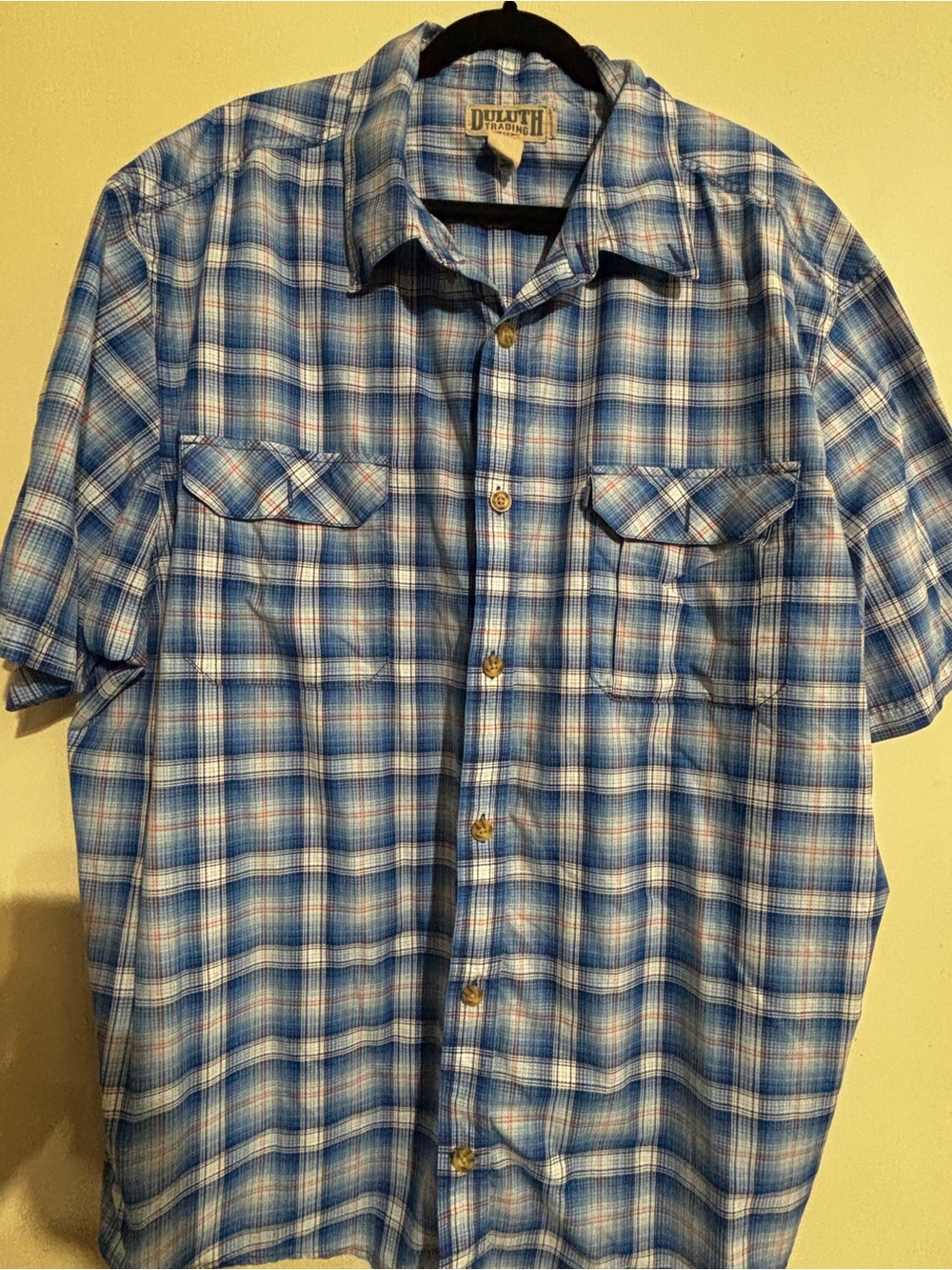 Duluth Men's Breezeshooter Standard Fit Blue, Red & White Plad 3XL